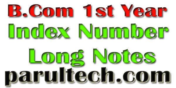 B.Com 1st Year Index Number Long Notes
