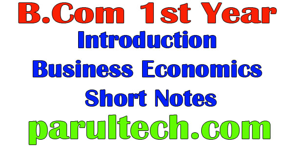Introduction Business Economics Short Notes