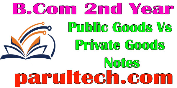 Public Goods Vs Private Goods Notes