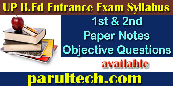 Download UP B.Ed Entrance Exam Notes Books PDF In Hindi - Parultech